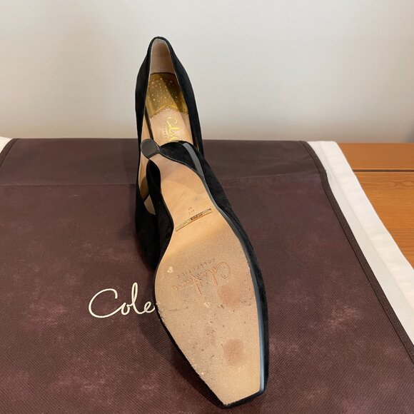 Cole Haan Black Suede Platform Pumps - Picture 4 of 4